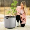 imageVego garden Planters for Outdoor ampamp Indoor Plants Large Plant Pots with Self Watering 15quot Tall Large Plant Pots with Trellis for Flowers Plants Decor Cream WhiteFog Gray