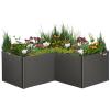 imageVego garden Raised Garden Bed 17quot Tall 83quot x 83quot LShaped Modern Raised Garden Beds Kit Metal Planter Box for Vegetables Flowers ampamp Fruits Umber BrownUrban Charcoal