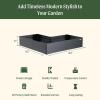 imageVego garden Raised Garden Bed 17quot Tall 83quot x 83quot LShaped Modern Raised Garden Beds Kit Metal Planter Box for Vegetables Flowers ampamp Fruits Umber BrownUrban Charcoal
