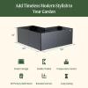 imageVego garden Raised Garden Bed 17quot Tall 83quot x 83quot LShaped Modern Raised Garden Beds Kit Metal Planter Box for Vegetables Flowers ampamp Fruits Umber BrownUrban Charcoal