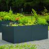 imageVego garden Raised Garden Bed 17quot Tall 83quot x 83quot LShaped Modern Raised Garden Beds Kit Metal Planter Box for Vegetables Flowers ampamp Fruits Umber BrownUrban Charcoal