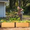imageWoodgrain Series Raised Garden Bed 2 x 8 Outdoor WoodenLook Metal Planter Box for Gardening Vegetables Flowers Herbs2 x 8