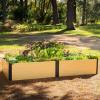 imageWoodgrain Series Raised Garden Bed 2 x 8 Outdoor WoodenLook Metal Planter Box for Gardening Vegetables Flowers Herbs2 x 8