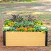 imageWoodgrain Series Raised Garden Bed 2 x 8 Outdoor WoodenLook Metal Planter Box for Gardening Vegetables Flowers Herbs4 x 4