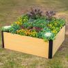 imageWoodgrain Series Raised Garden Bed 2 x 8 Outdoor WoodenLook Metal Planter Box for Gardening Vegetables Flowers Herbs4 x 4
