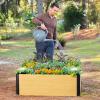 imageWoodgrain Series Raised Garden Bed 2 x 8 Outdoor WoodenLook Metal Planter Box for Gardening Vegetables Flowers Herbs4 x 4