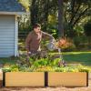 imageWoodgrain Series Raised Garden Bed 2 x 8 Outdoor WoodenLook Metal Planter Box for Gardening Vegetables Flowers Herbs4 x 8