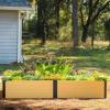 imageWoodgrain Series Raised Garden Bed 2 x 8 Outdoor WoodenLook Metal Planter Box for Gardening Vegetables Flowers Herbs4 x 8