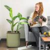 imageVego garden Planters for Outdoor ampamp Indoor Plants Large Plant Pots with Self Watering 15quot Tall Large Plant Pots with Trellis for Flowers Plants Decor Cream WhiteSage Green