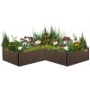 imageVego garden Raised Garden Bed 17quot Tall 83quot x 83quot LShaped Modern Raised Garden Beds Kit Metal Planter Box for Vegetables Flowers ampamp Fruits Umber BrownUmber Brown