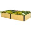 imageWoodgrain Series Raised Garden Bed 2 x 8 Outdoor WoodenLook Metal Planter Box for Gardening Vegetables Flowers Herbs4 x 8