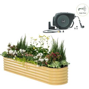 image17quot 9 in 1 Garden Bed ampamp 100ft HiFlow Retractable Hose Reel Kit