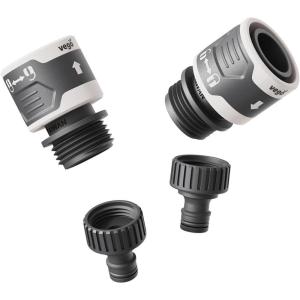 imageVego Garden Hose Fitting Quick Connector Set with Water Stop ampamp Lock Feature Quick Release Kit Hose Fittings and Adapters V2 Set of 5Set of 4 V1