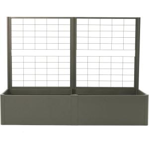 imageVego Garden Privacy Screen Trellis for 83quot Wide Modern Garden Beds Urban CharcoalUrban Charcoal