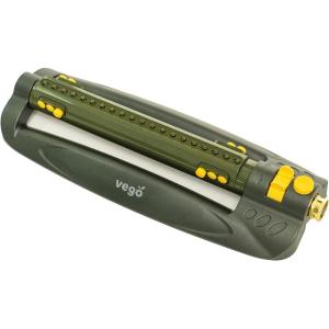 imageVego Turbo Oscillating Sprinkler wMetal Base and 20 Precision Nozzles 3Way Adjustable for Large Yard and Lawn Covers up to 4973 sq ftSeaweed Green