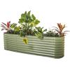 imageVego garden 26quot Extra Tall Raised Garden Bed Kits 9 in 1 Modular Raised Planter Box for Vegetables Flowers Fruits Oval Metal Raised GardenOlive GreenOlive Green