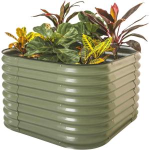 imageVego garden 26quot Extra Tall Raised Garden Bed Kits 9 in 1 Modular Raised Planter Box for Vegetables Flowers Fruits Oval Metal Raised GardenOlive GreenOlive Green