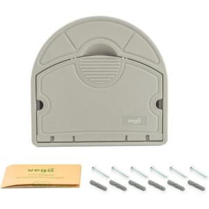 imageVego Garden Hose Hanger Hangout with 115 ft of 58quot Capacity And Enclosed Storage Compartment Cloud GreyCloud Grey