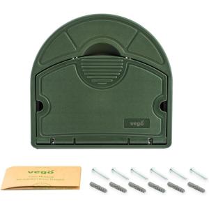 imageVego Garden Hose Hanger Hangout with 115 ft of 58quot Capacity And Enclosed Storage Compartment Cloud GreySeaweed Green