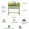 imageRolling Elevated Raised Garden Bed  Slim Series 15 x 35 Outdoor Planters Boxes with Legs ampamp Storage Rack for Patio 500 Lbs Weight Capacity Raised Beds for Gardening Herbs Flowers Modern GrayPearl White