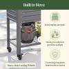 imageRolling Elevated Raised Garden Bed  Slim Series 15 x 35 Outdoor Planters Boxes with Legs ampamp Storage Rack for Patio 500 Lbs Weight Capacity Raised Beds for Gardening Herbs Flowers Modern GrayModern Gray