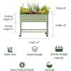 imageRolling Elevated Raised Garden Bed  Slim Series 15 x 35 Outdoor Planters Boxes with Legs ampamp Storage Rack for Patio 500 Lbs Weight Capacity Raised Beds for Gardening Herbs Flowers Modern GrayOlive Green