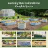 imageVego garden 26quot Extra Tall Raised Garden Bed Kits 10 in 1 Modular Raised Planter Box for Vegetables Flowers Fruits Oval Metal Raised GardenOlive Green