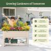 imageElevated Raised Garden Bed for Kids 16quot x 36quot x 22quot Outdoor Planters Box with Legs ampamp Storage Rack Solid ampamp Safe Raised Beds for Gardening Herbs Vegetables Flowers Olive GreenOlive Green
