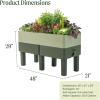 imageVego garden EZCube Self Watering Planter Box with Legs 29quot Elevated Raised Garden Bed with Water Gauge for Patio Backyard 21quot x 48quot Sage GreenSage Green