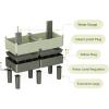 imageVego garden EZCube Self Watering Planter Box with Legs 29quot Elevated Raised Garden Bed with Water Gauge for Patio Backyard 21quot x 48quot Sage GreenFog Gray