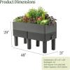 imageVego garden EZCube Self Watering Planter Box with Legs 29quot Elevated Raised Garden Bed with Water Gauge for Patio Backyard 21quot x 48quot Sage GreenFog Gray