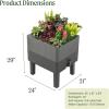 imageVego garden EZCube Self Watering Planter Box with Legs 29quot Elevated Raised Garden Bed with Water Gauge for Patio Backyard 21quot x 48quot Sage GreenFog Gray