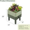 imageVego garden EZCube Self Watering Planter Box with Legs 29quot Elevated Raised Garden Bed with Water Gauge for Patio Backyard 21quot x 48quot Sage GreenSage Green