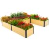 imageVego garden Woodgrain Series Raised Garden Bed 26 Tall 4 x 8 WoodenLook Metal Planter Box Outdoor for Gardening Vegetables Flowers Herbs16 8 x 8 UShaped