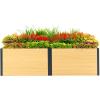 imageVego garden Woodgrain Series Raised Garden Bed 26 Tall 4 x 8 WoodenLook Metal Planter Box Outdoor for Gardening Vegetables Flowers Herbs26 2 x 8