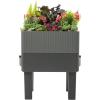 imageVego garden EZCube Self Watering Planter Box with Legs 29quot Elevated Raised Garden Bed with Water Gauge for Patio Backyard 21quot x 48quot Sage GreenFog Gray