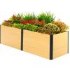 imageVego garden Woodgrain Series Raised Garden Bed 26 Tall 4 x 8 WoodenLook Metal Planter Box Outdoor for Gardening Vegetables Flowers Herbs26 2 x 8
