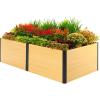 imageVego garden Woodgrain Series Raised Garden Bed 26 Tall 4 x 8 WoodenLook Metal Planter Box Outdoor for Gardening Vegetables Flowers Herbs26 4 x 8