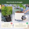 imageRolling Metal Citrus Tree Planter Pot 21 Round Planter Box for Porch Patio ampamp Backyard 20 Gallon Large Planter Pot with Wheels for Growing Trees Tomatoes Vegetables and Flowers Olive GreenPearl White
