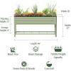 imageRolling Elevated Raised Garden Bed  Slim Series 15 x 55 Outdoor Planters Boxes with Legs ampamp Storage Rack for Patio 750 Lbs Weight Capacity Raised Beds for Gardening Herbs Flowers Olive GreenModern Gray
