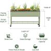 imageRolling Elevated Raised Garden Bed  Slim Series 15 x 55 Outdoor Planters Boxes with Legs ampamp Storage Rack for Patio 750 Lbs Weight Capacity Raised Beds for Gardening Herbs Flowers Olive GreenPearl White