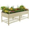 imageRolling Elevated Raised Garden Bed  Jumbo Series 3 x 8 Outdoor Planters Boxes with Legs ampamp Storage Rack for Patio 2000 Lbs Weight Capacity Raised Beds for Gardening Herbs Flowers Modern GrayPearl White