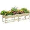 imageRolling Elevated Raised Garden Bed  Jumbo Series 3 x 8 Outdoor Planters Boxes with Legs ampamp Storage Rack for Patio 2000 Lbs Weight Capacity Raised Beds for Gardening Herbs Flowers Modern GrayPearl White