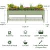imageRolling Elevated Raised Garden Bed  Jumbo Series 3 x 8 Outdoor Planters Boxes with Legs ampamp Storage Rack for Patio 2000 Lbs Weight Capacity Raised Beds for Gardening Herbs Flowers Modern GrayPearl White