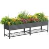 imageRolling Elevated Raised Garden Bed  Jumbo Series 3 x 8 Outdoor Planters Boxes with Legs ampamp Storage Rack for Patio 2000 Lbs Weight Capacity Raised Beds for Gardening Herbs Flowers Modern GrayModern Gray