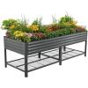 imageRolling Elevated Raised Garden Bed  Jumbo Series 3 x 8 Outdoor Planters Boxes with Legs ampamp Storage Rack for Patio 2000 Lbs Weight Capacity Raised Beds for Gardening Herbs Flowers Modern GrayModern Gray