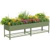 imageRolling Elevated Raised Garden Bed  Jumbo Series 3 x 8 Outdoor Planters Boxes with Legs ampamp Storage Rack for Patio 2000 Lbs Weight Capacity Raised Beds for Gardening Herbs Flowers Modern GrayOlive Green