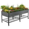 imageRolling Elevated Raised Garden Bed  Jumbo Series 3 x 8 Outdoor Planters Boxes with Legs ampamp Storage Rack for Patio 2000 Lbs Weight Capacity Raised Beds for Gardening Herbs Flowers Modern GrayModern Gray