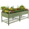 imageRolling Elevated Raised Garden Bed  Jumbo Series 3 x 8 Outdoor Planters Boxes with Legs ampamp Storage Rack for Patio 2000 Lbs Weight Capacity Raised Beds for Gardening Herbs Flowers Modern GrayOlive Green