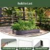 imageVego Garden 17quot Tall 20ft x 65ft Raised Garden Bed ampamp 65ft Wide Metal Trellis Modern Gray